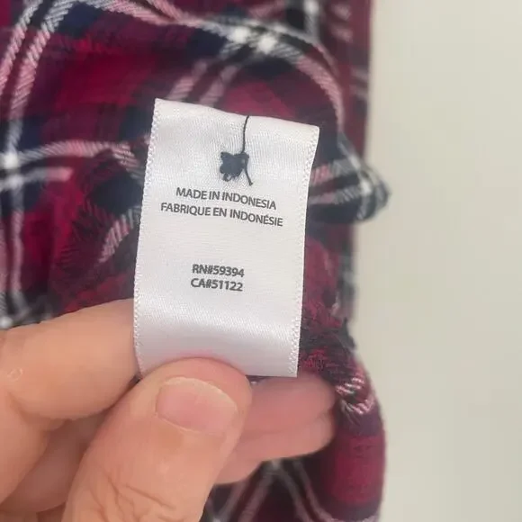 beachlunchlounge Shirt, Women's Size L, Red White Black, Plaid, Button Up - Picture 10 of 14